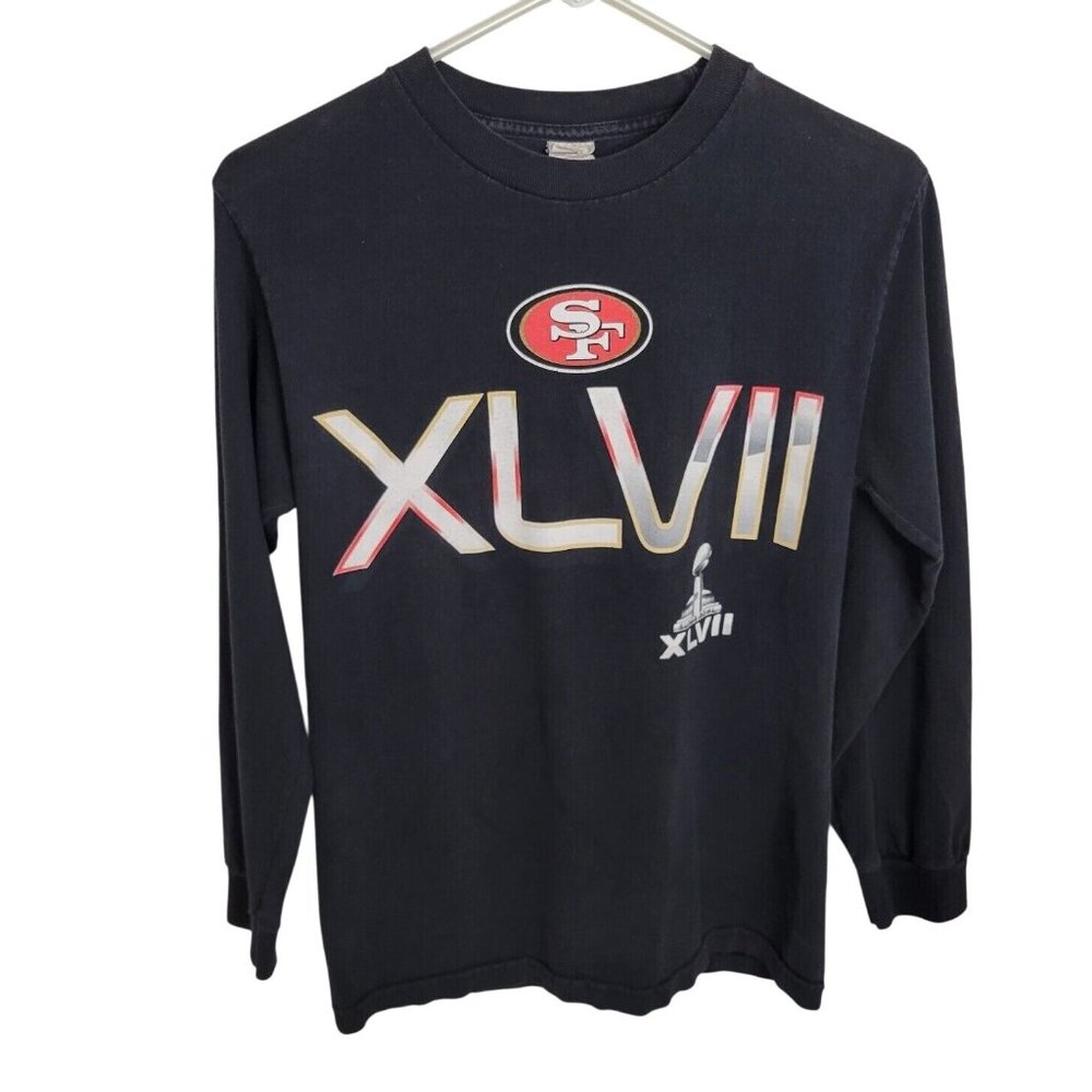 San Francisco 49ers Super Bowl XLVII Long Sleeve Shirt A Nostalgic Tribute Bla